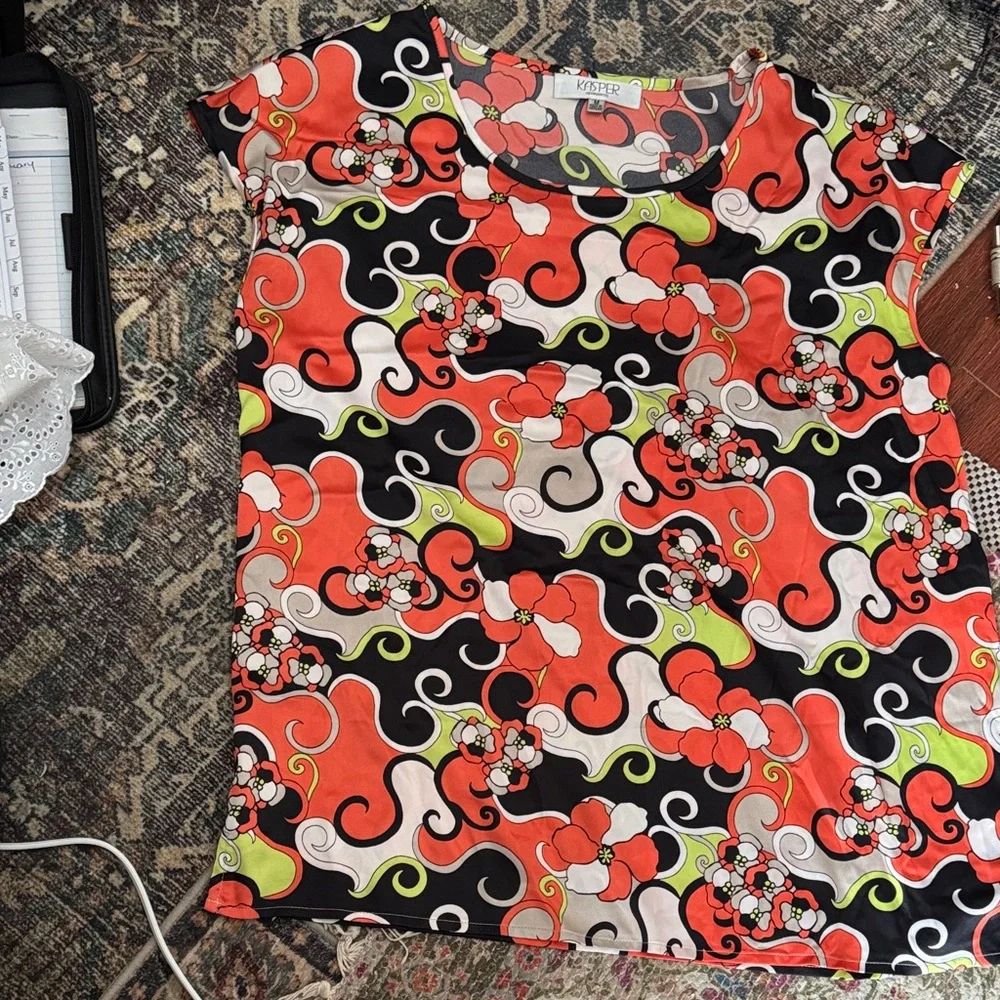 Kasper Multicolor Floral A-Line Skirt - Picture 1 of 5